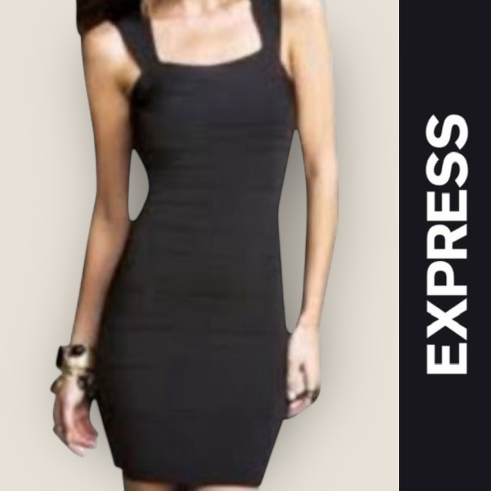 Express Black Bandage Bodycon Midi‎ Dress, Size S, MSRP $89